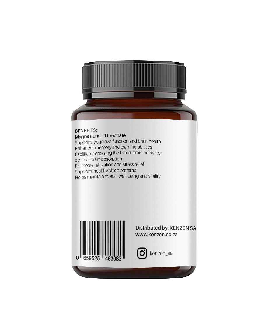 Kenzen Magnesium L-Threonate – 500mg Vegan Capsules