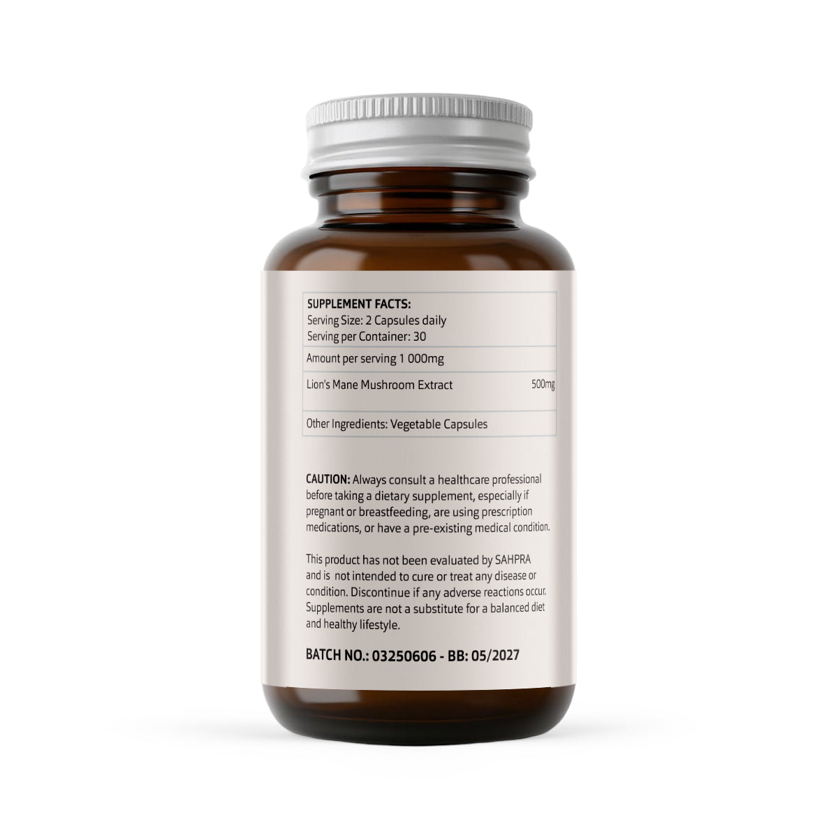 Bedouin Botanicals Lion’s Mane Extract – 500mg Vegetable Capsules