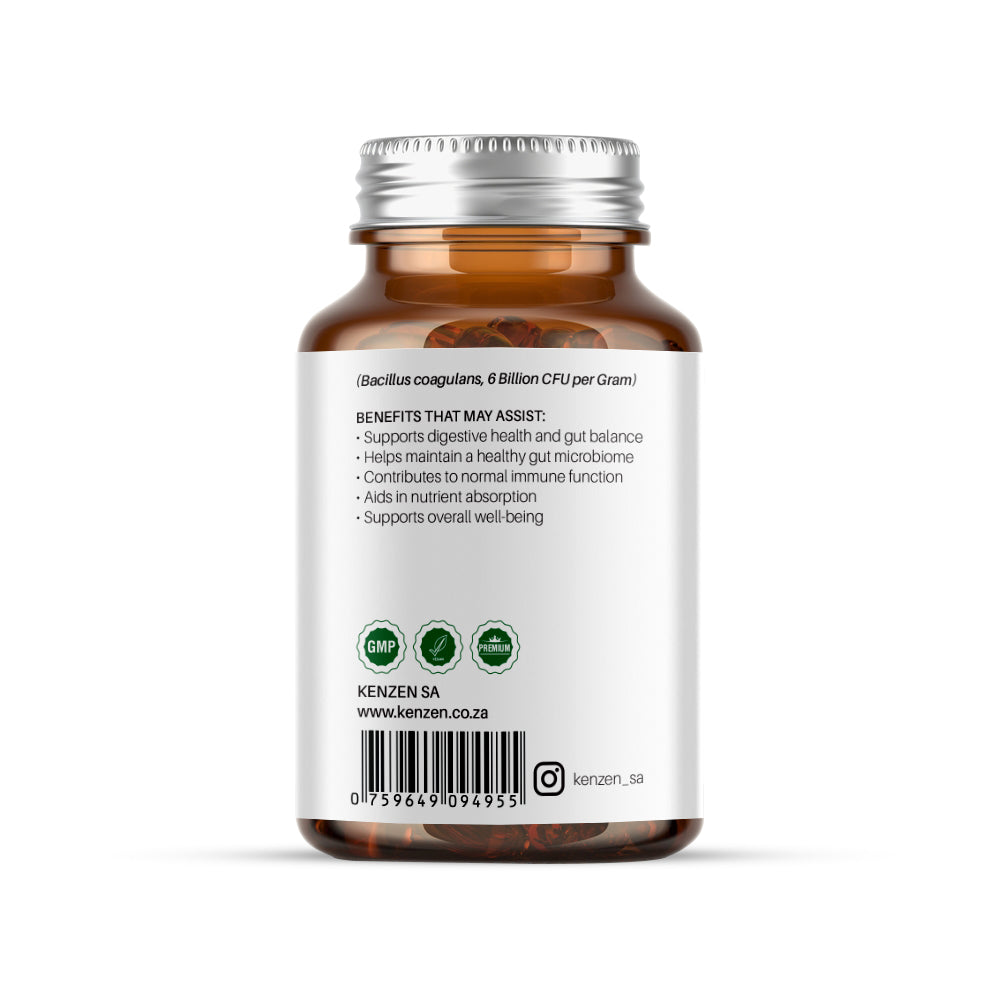 Kenzen Probiotic – Bacillus coagulans (6 Billion CFU/g) – 500mg Vegan Capsules