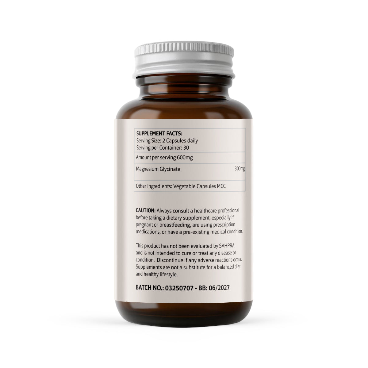Bedouin Botanicals Magnesium Glycinate – 300mg Vegan Capsules