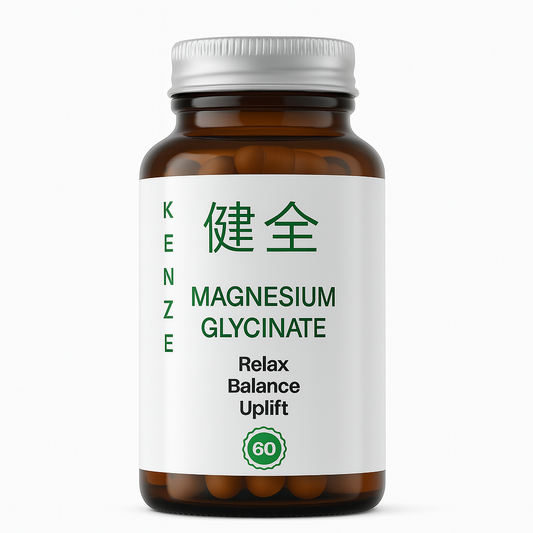 Kenzen Magnesium Glycinate – 500mg Vegan Capsules (20% Elemental Magnesium)